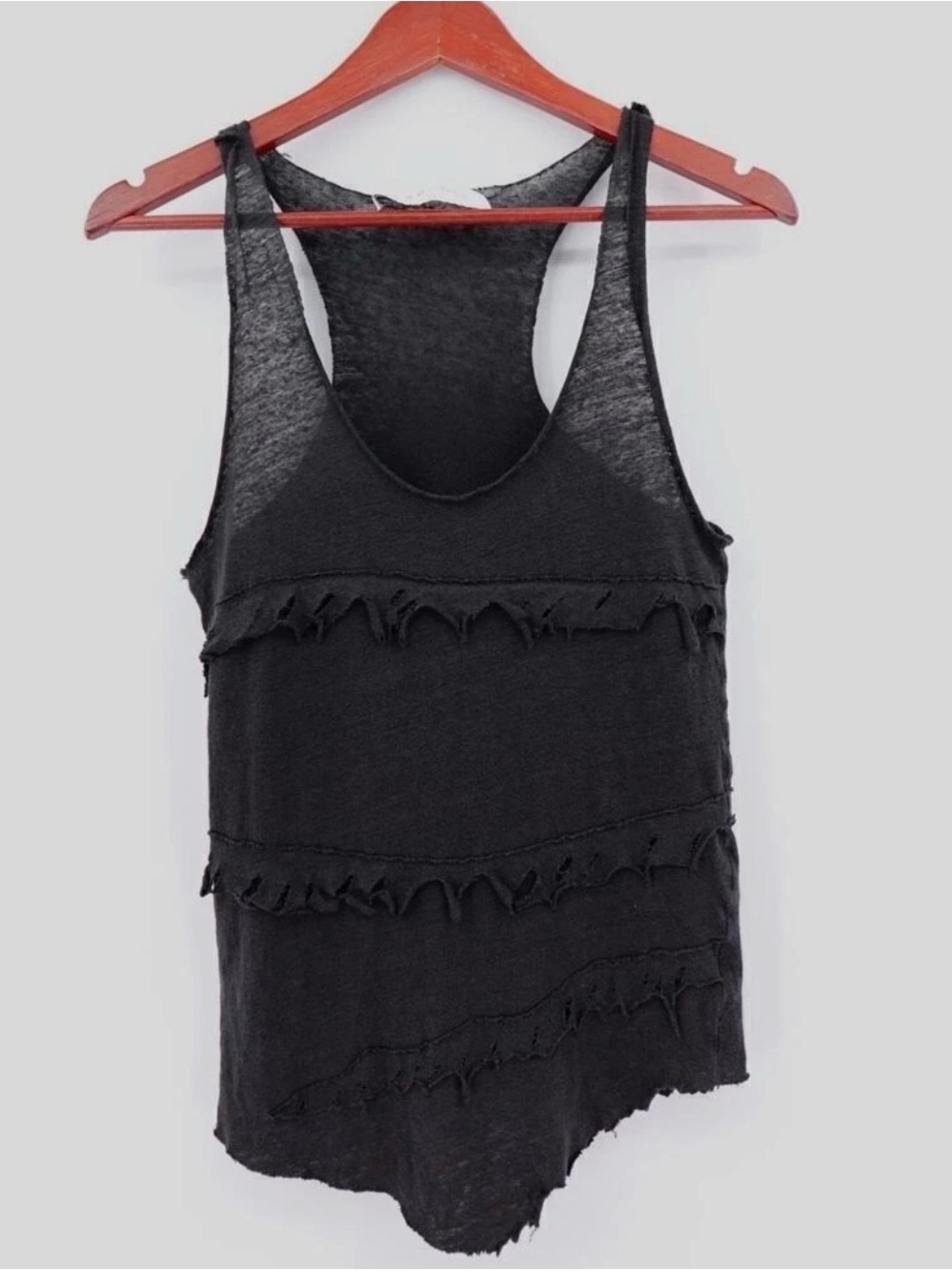 IRO Black Distressed Racerback Tank